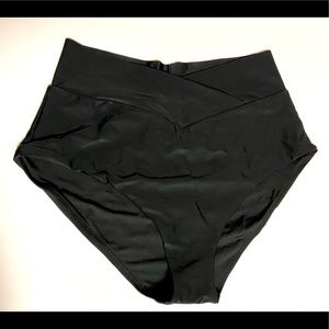 Aerie Cross Over High Waisted Bikini Bottom - size l - NWT